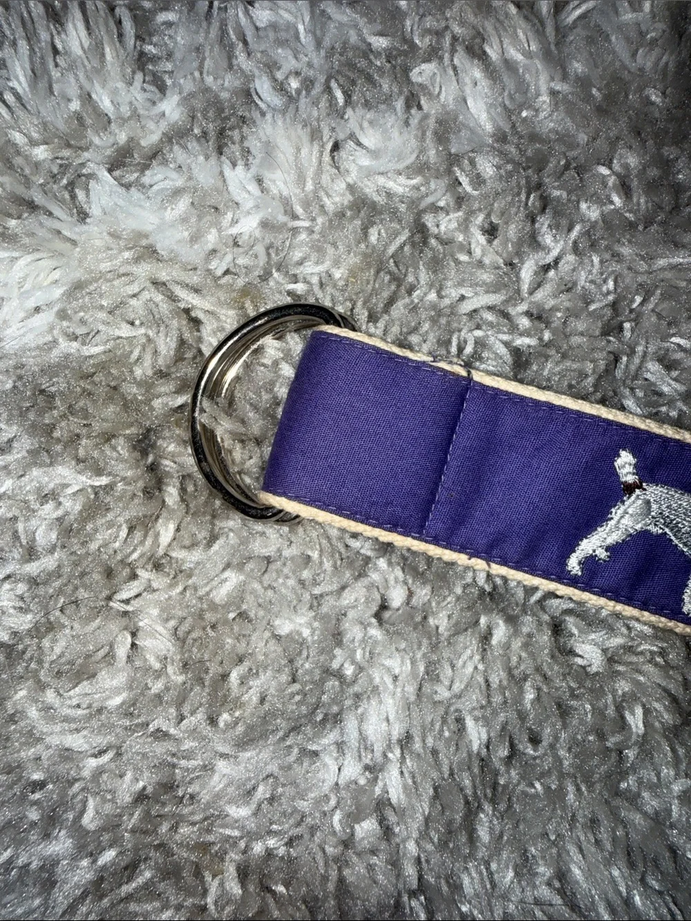 Vintage Cotton Handmade Belt featuring embroidered Jack Russel Terrier Dog